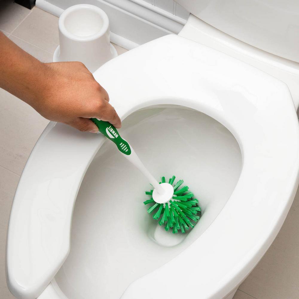 Libman Green and White Polypropylene Toilet Brush and Plunger Set