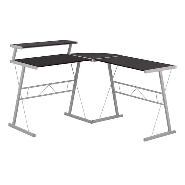 HomeRoots 51 in. Rectangular Cappuccino/Silver Computer Desk with ...