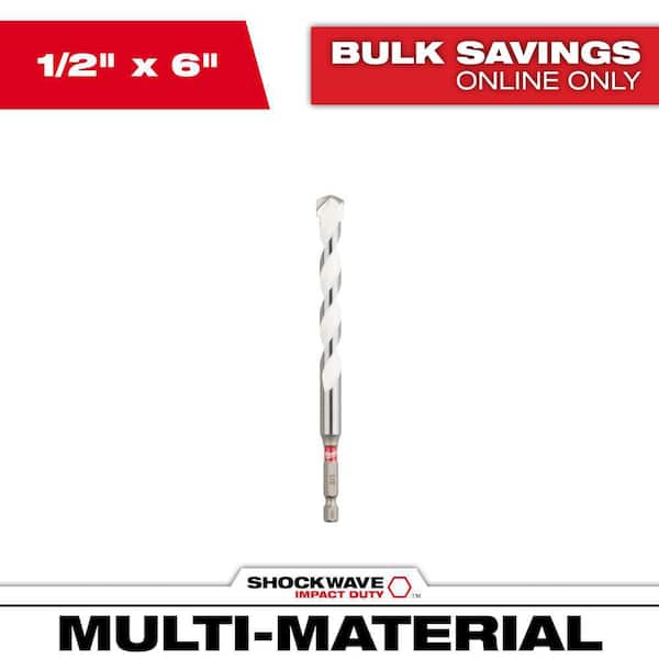 Milwaukee 1/2 in. x 4 in. x 6 in. SHOCKWAVE Carbide Multi-Material Drill Bit