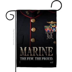 13 in. x 18.5 in. Dress Blue Marine Garden Flag Double-Sided Readable Both Sides Armed Forces Marine Corps Decorative