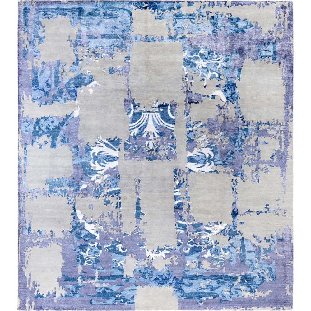Modern-Contemporary Gray 9 X 12 Hand-Knotted Wool Silk Indoor Area Rug price history on PriceWatchPro