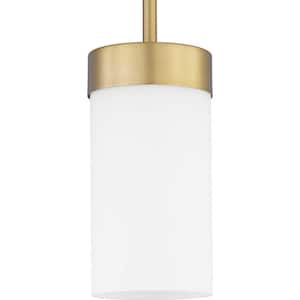 Elevate 1-Light Bronze Mini Pendant with Etched Glass Shade