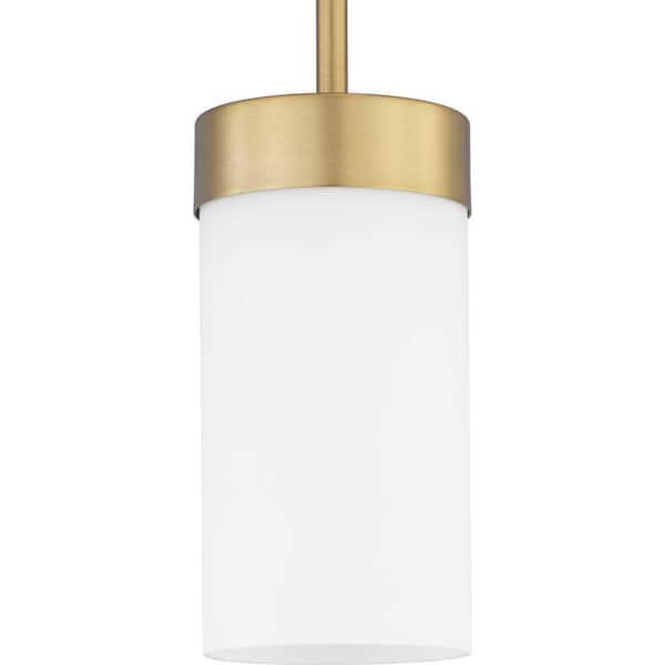 Progress Lighting Elevate 1-Light Bronze Mini Pendant with Etched Glass Shade