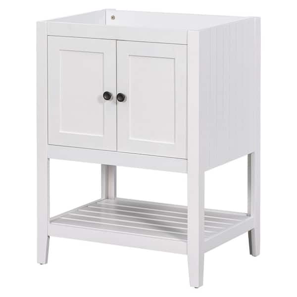 Qualler 23.7 in. W x 17.8 in. D x 33 in. H Bath Vanity Cabinet without Top in White