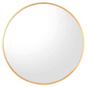 Sage 20 in. W x 20 in. H Round Aluminum Framed Anti Frog Wall Bathroom Vanity Mirror in Brushed Gold