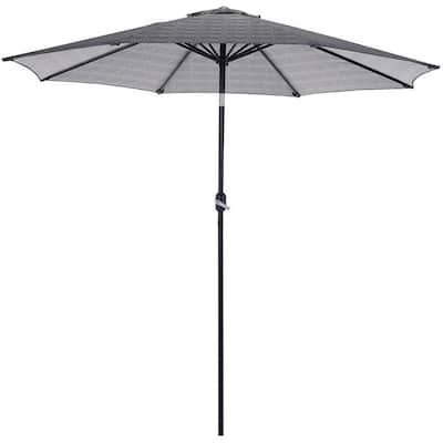 Fex 9 ft. Aluminum Pole Market Patio Umbrella in Gray