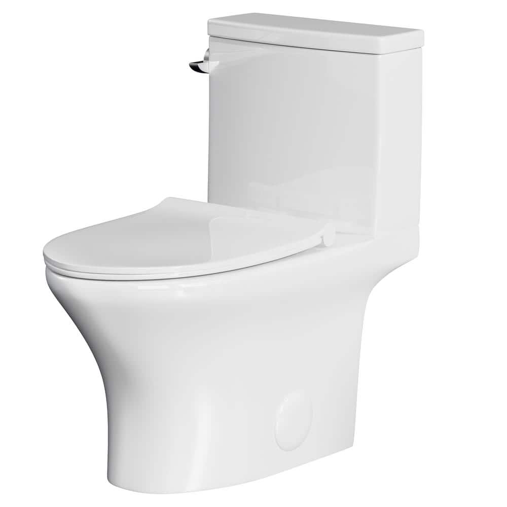 16 in. 2-Piece 1.28 GPF Single Flush Elongated Toilet in White with Slow Cl