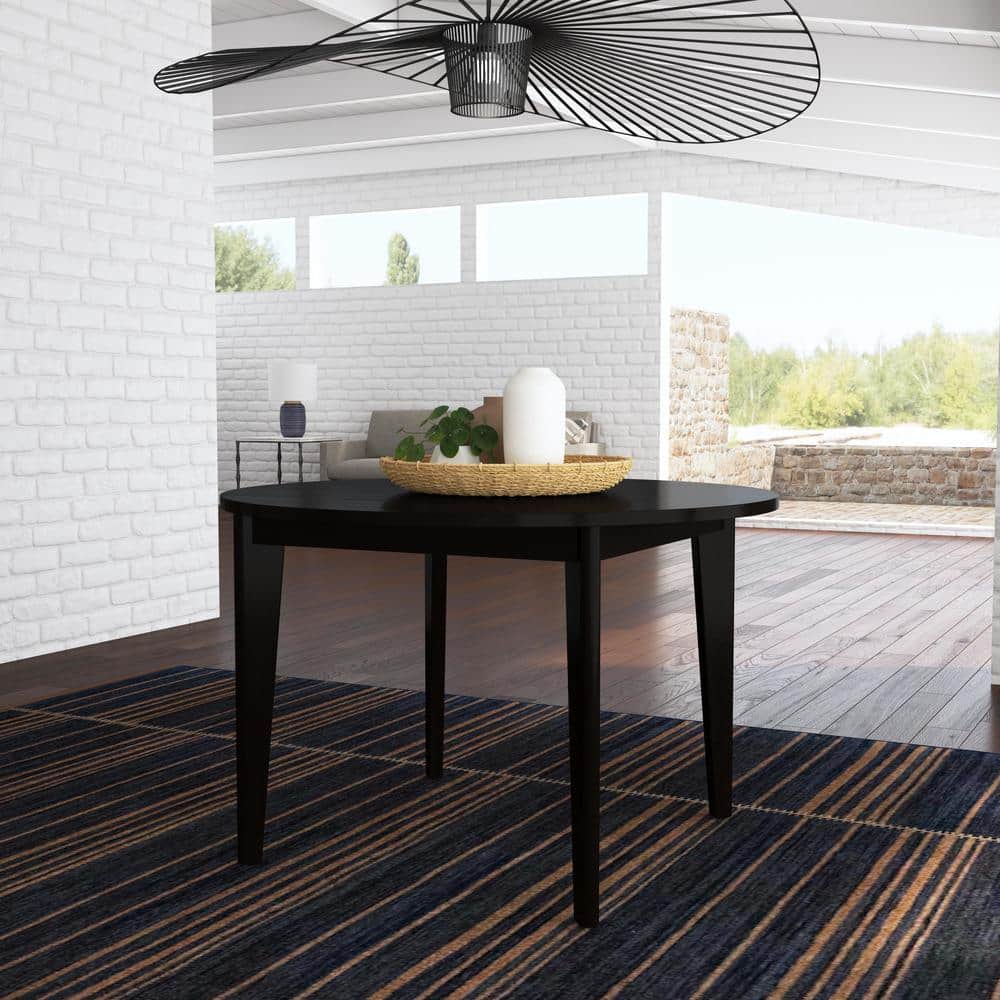 Brentwood Black Round Wood Dining Table for Four