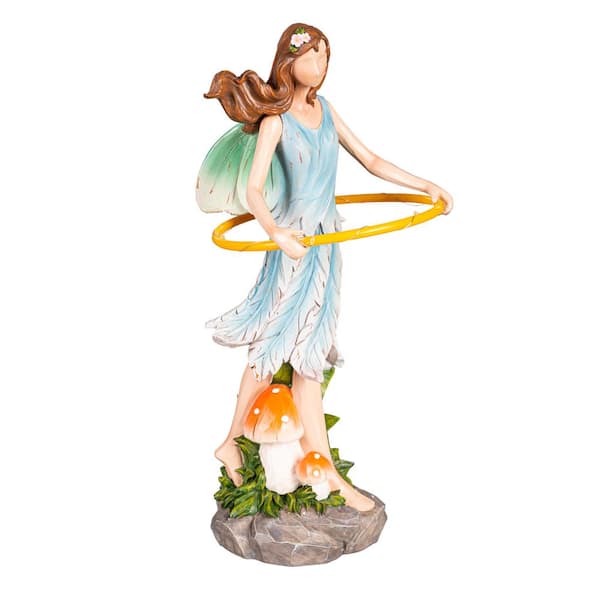 Evergreen Enterprises 15 in. LED Hula Hoop Resin Fairy Garden Statue ...