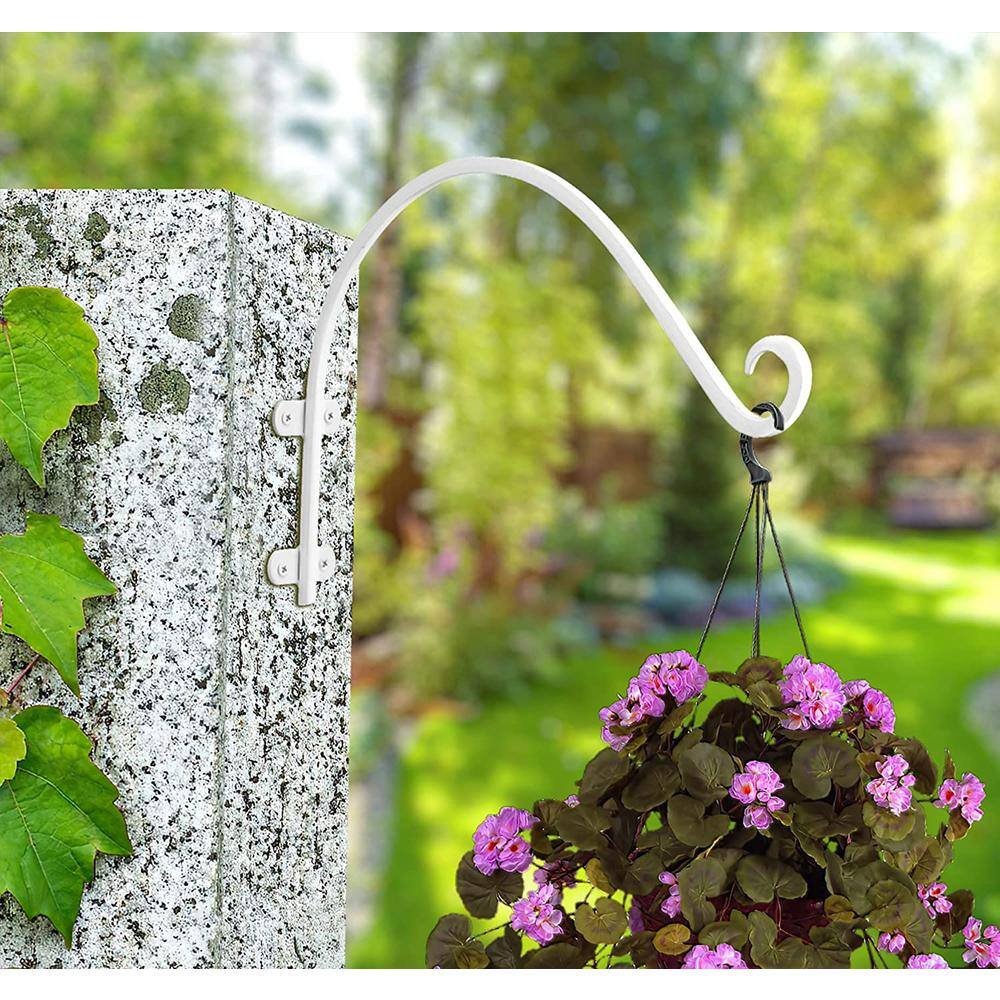 White Rust Resistant Iron Wall Plant Hanger Set
