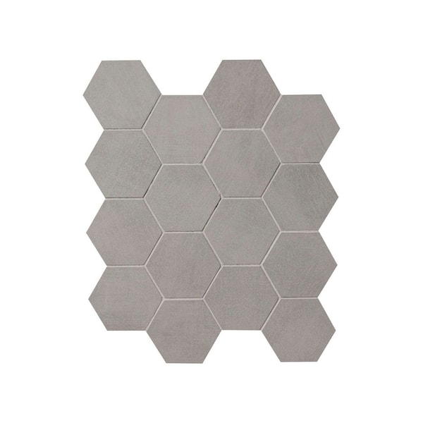 MSI Take Home Tile Sample - Cementino Hex 3 in. x 3 in. Matte Mesh Mounted Mosaic Porcelain Floor and Wall Tile