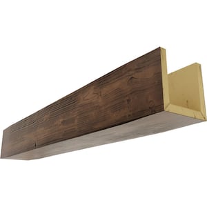 10 in. x 6 in. x 22 ft. 3-Sided (U-Beam) Sandblasted Premium Aged Faux Wood Ceiling Beam