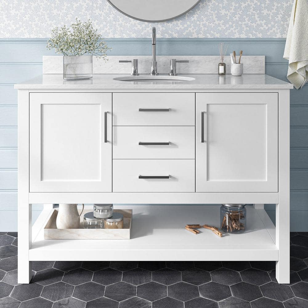 Bayhill 49'' White Marble Top Single Vanity
