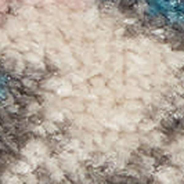 4 ft. x 6 ft. Pink Gray and Blue Botanical Leaves Area Rug