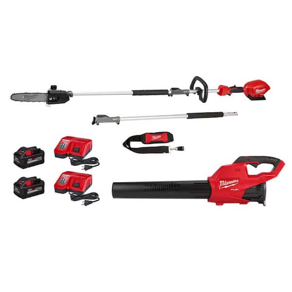 Milwaukee M18 FUEL 10 in. 18V Lithium-Ion Brushless Cordless Pole Saw Kit w/Attachment Capability and M18 Blower Kit (2-Tool)
