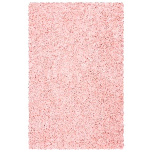 SAFAVIEH Faux Sheep Skin Pink 5 ft. x 7 ft. Gradient Solid Color Area Rug