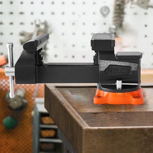 Bench Vise 8 in. Jaw Width 8 in. Max Jaw Opening Multipurpose Vise with 360° Swivel Locking Base 3.7 in. Throat Depth