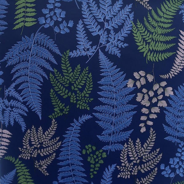 Jerome Blue Botanical Wallpaper Sample