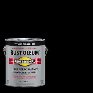 1 gal. High Performance Protective Enamel Gloss Black Oil-Based Interior/Exterior Industrial Paint (2-Pack)