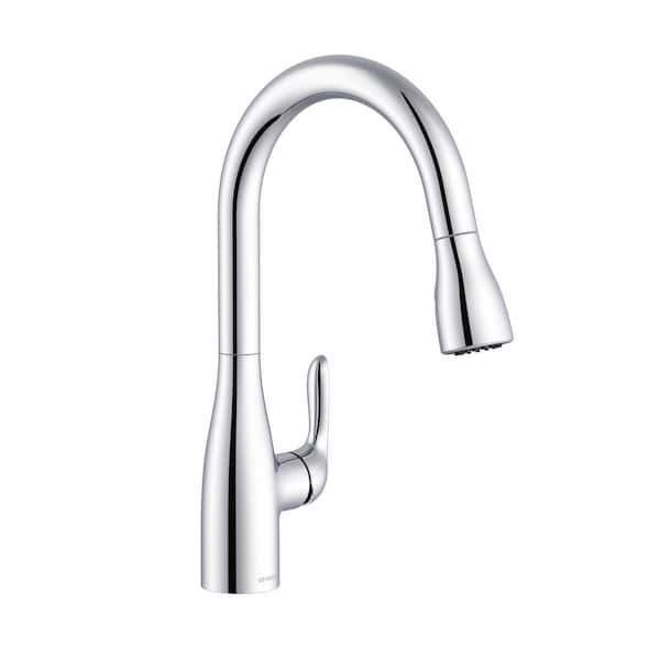 Gerber Viper Single Handle Pull Down Sprayer Kitchen Faucet with Deck Plate 1.75 GPM in Chrome