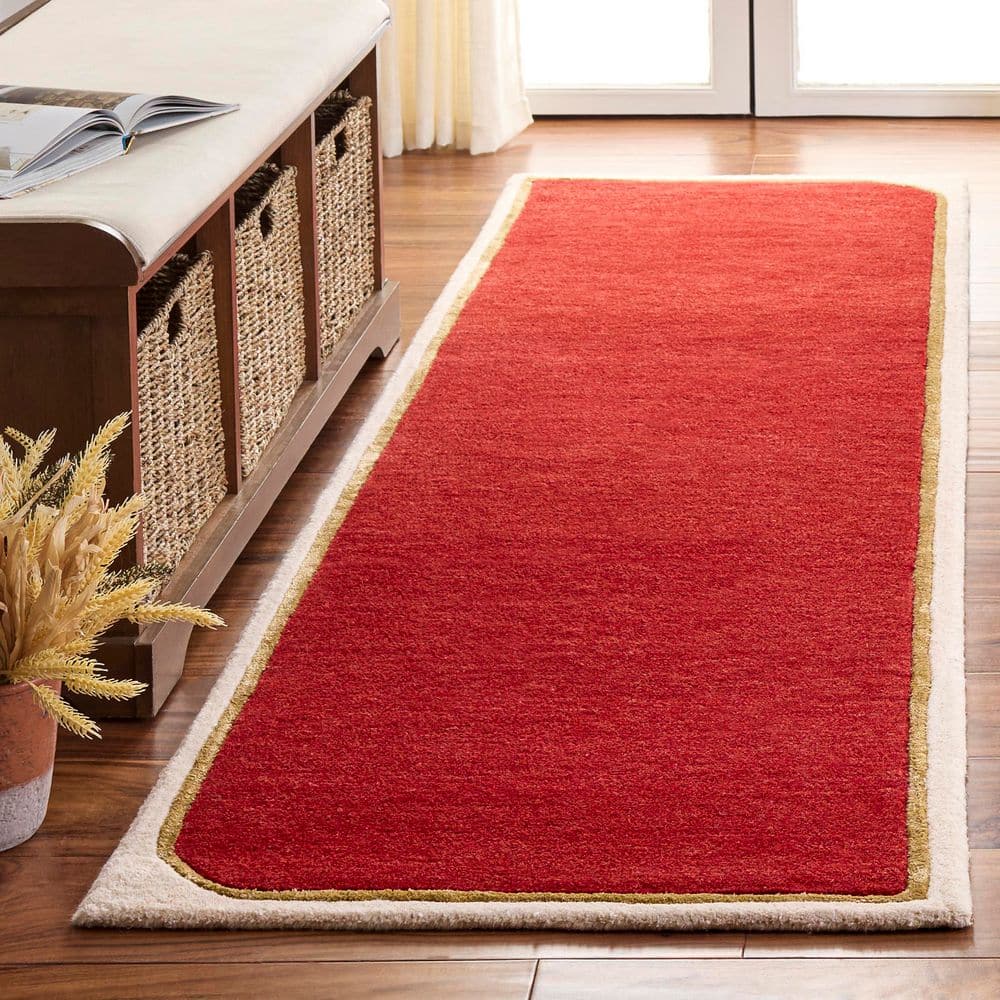 Fifth Avenue 2 ft. x 8 ft. Red Minimalist Solid Border Runner Rug price history on PriceWatchPro