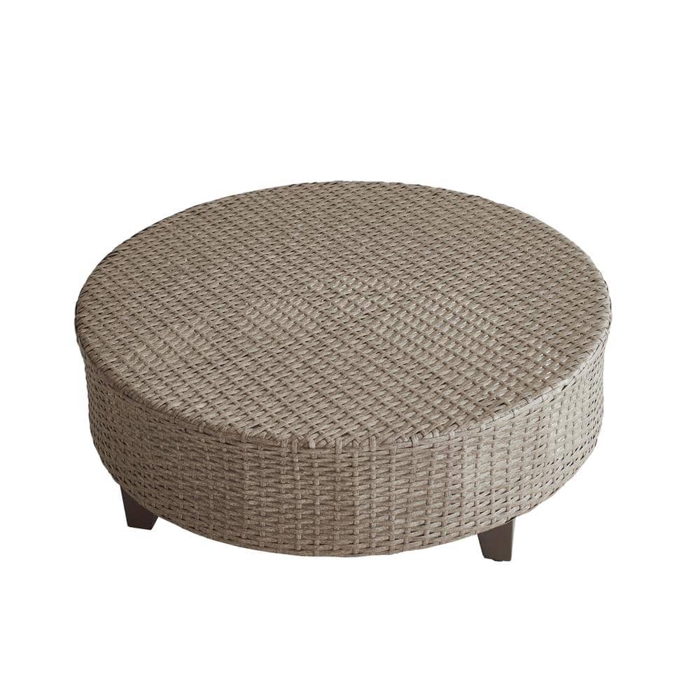 Patio Festival Round Wicker Outdoor Coffee Table Pf19276 The Home Depot Patio Festival Round Wicker Outdoor, Round Wicker Side Table Outdoor