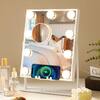 VANITII GLOBAL Hollywood 9.8 in. W x 13.8 in. H Rectangular Framed LED Light Bluetooth Tabletop Mount Bathroom Vanity Mirror in White VNT-2530LJ