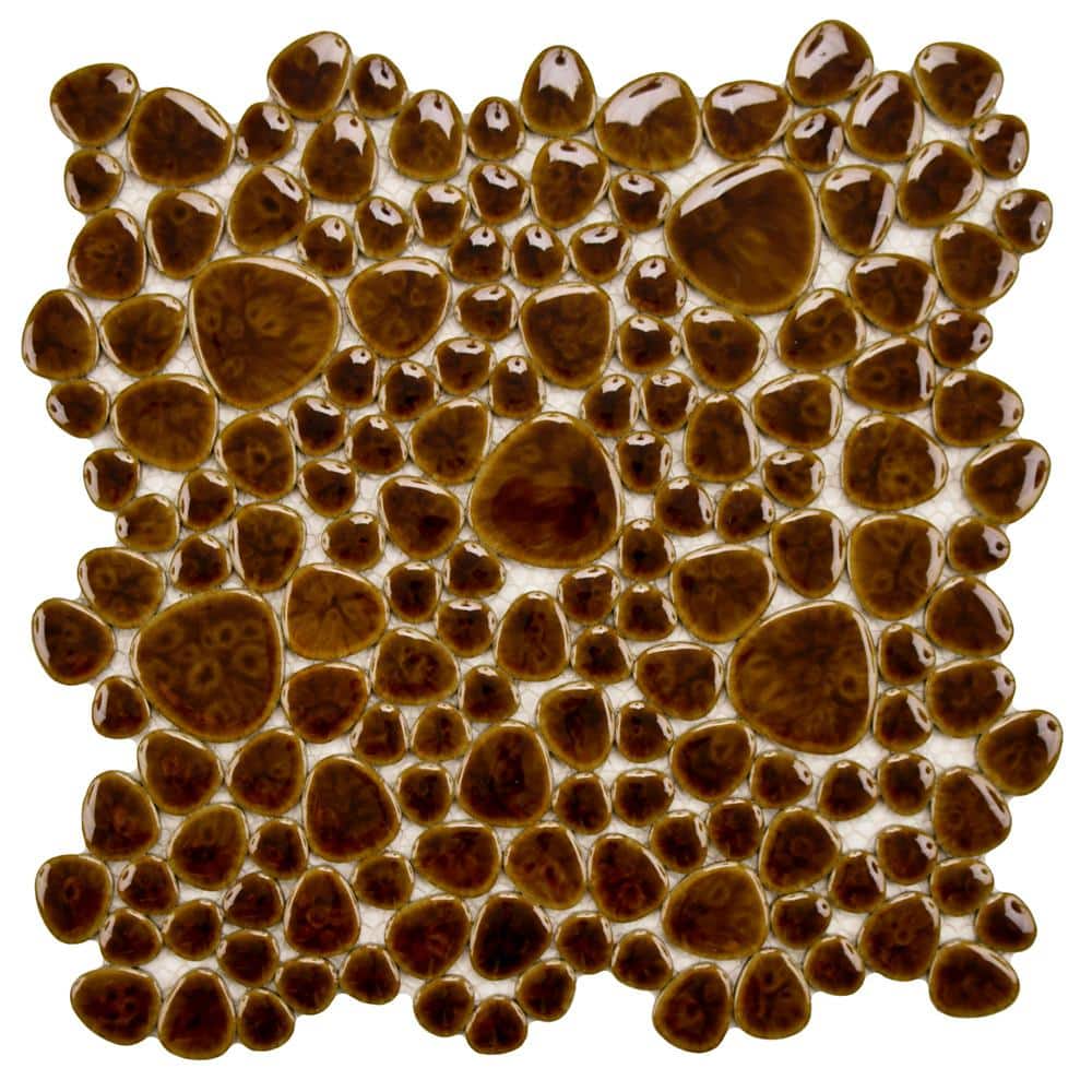 Pebble Mahogany 6 in. x 6 in. Porcelain Mosaic Take Home Tile Sample price history on PriceWatchPro