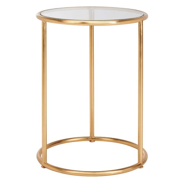 SAFAVIEH Shay Gold/Glass End Table
