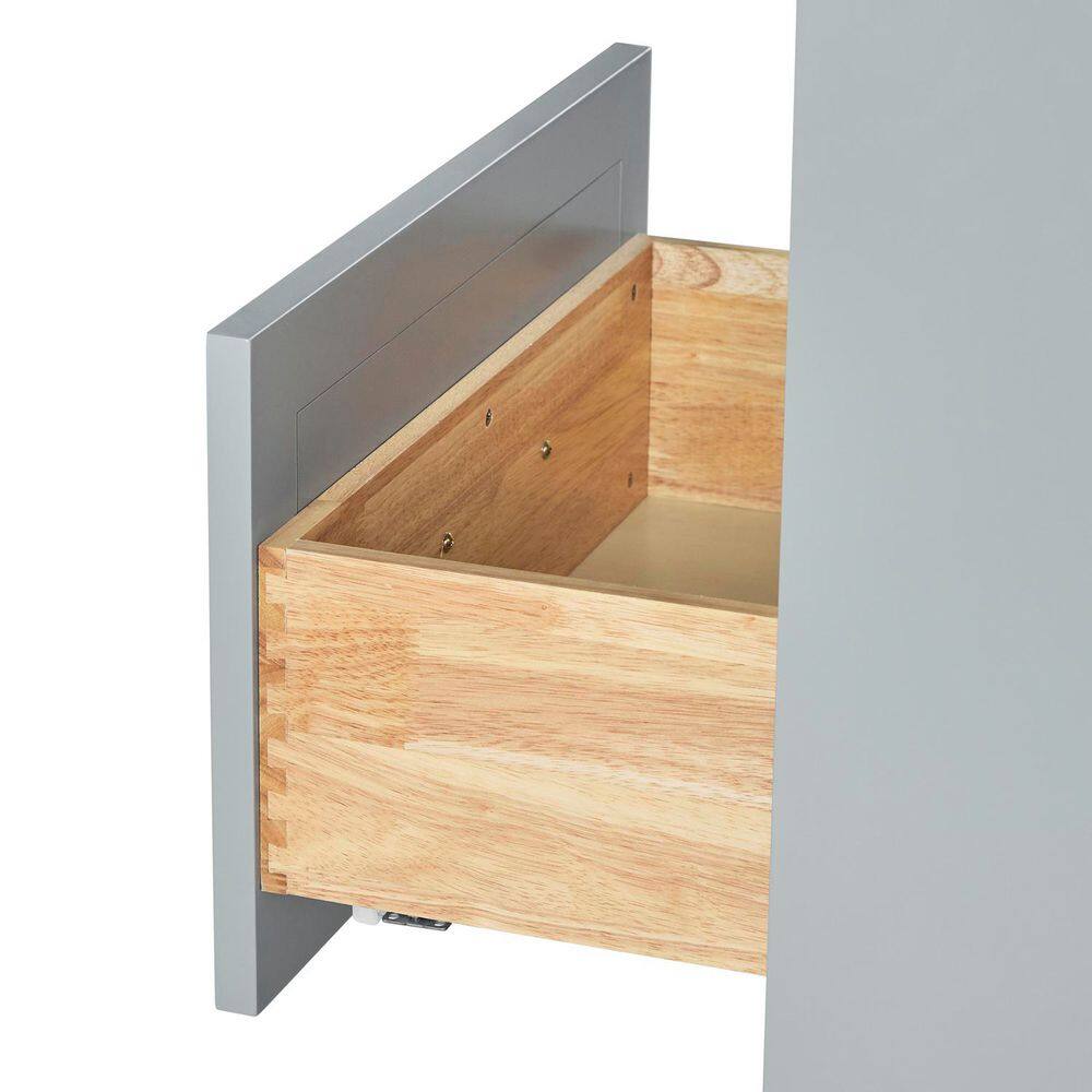 Kelly 67" Light Gray Wood Single Sink Vanity with White Quartz Top