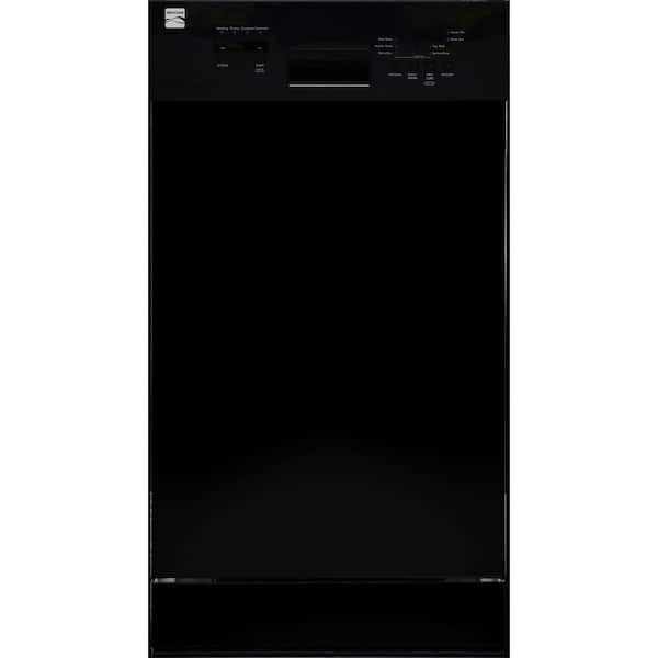 18 in. Standard Built-In Dishwasher in Black with Removable 3rd Rack and TurboDry