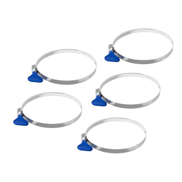 4 in. Stainless Steel Key Hose Clamp, Thumb Screw Dust Collector Hose Clamps (5-Pack)