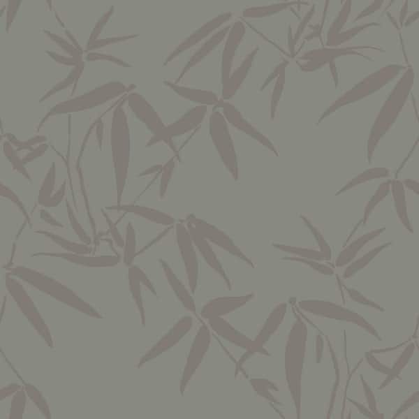 Origin Guadua Grey Bamboo Leaves Non-Pasted Metallic Wallpaper Sample