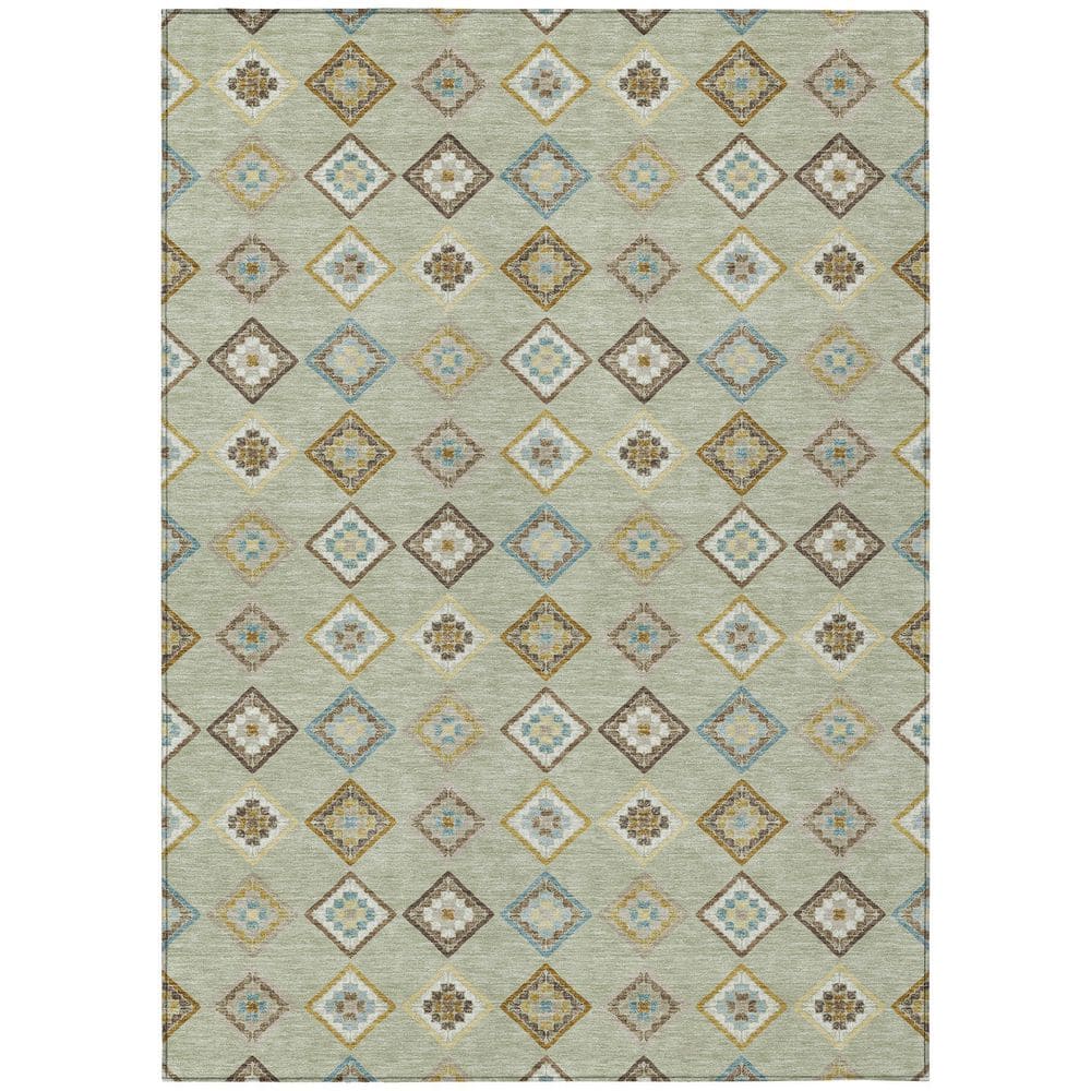 Chantille Machine Washable Indoor/Outdoor Abstract ACN2624 Celery 8 ft. x 10 ft. Area Rug price history on PriceWatchPro