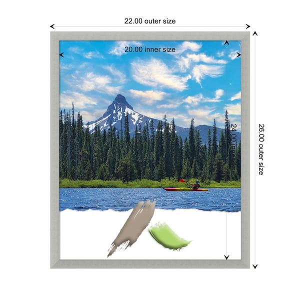 Amanti Art Silver Leaf Wood Picture Frame Opening Size 20x24 in