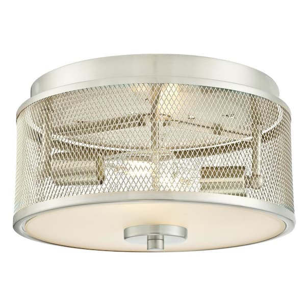 Westinghouse Morrison 2-Light Brushed Nickel Flush Mount