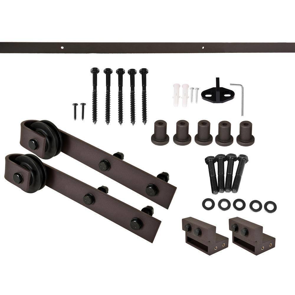 Dark Coffee Solid Pine 84'' Barn Door with Hardware Kit