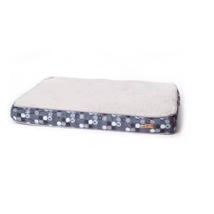 30 in. x 40 in. x 4 in. Medium Gray/Paw Print Superior Orthopedic Bed