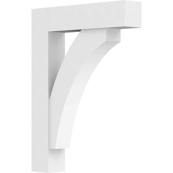 Ekena Millwork Standard Thorton 3 in. W x 24 in. H x 18 in. D Signature Urethane Polyurethane Bracket With Block Ends