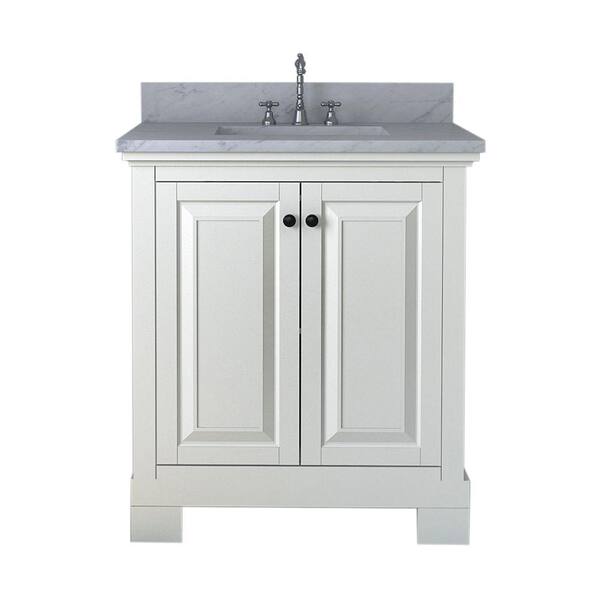 Alya Bath Richmond 30 in. W x 22 in. D Bath Vanity in White with Marble Vanity Top in White with White Basin