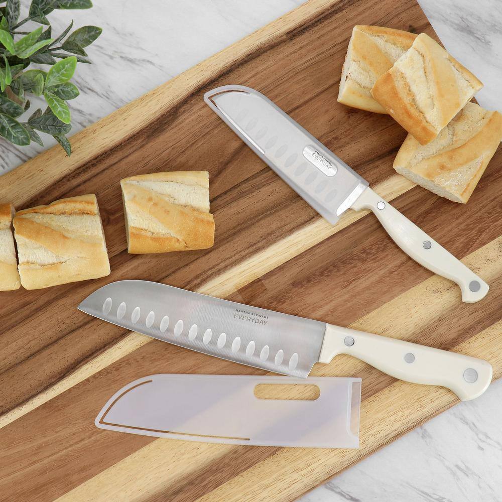 Keswick 2 Piece Santoku Knife Set with Linen Handles