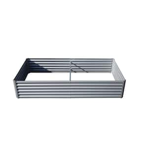 8 x 4 x 1.5 ft. Steel Galvanized Raised Garden Bed, Outdoor Planter Garden Boxes Large Metal Planter Box in Gray