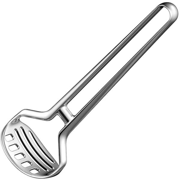 11 in. Heavy Duty Stainless Steel Potato Masher for Root Vegetables, Durable and Rustproof, One-Piece Design