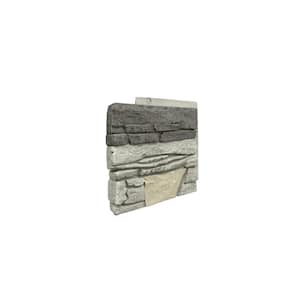 12 in. x 12 in. x 1.375 in. Stacked Stone Northern Slate Faux Stone Siding Left Corner Panel