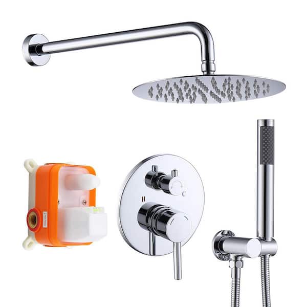 Rain Single Handle 1-Spray Shower Faucet 1.8 GPM with Pressure Balance in. Chrome (Valve Included)