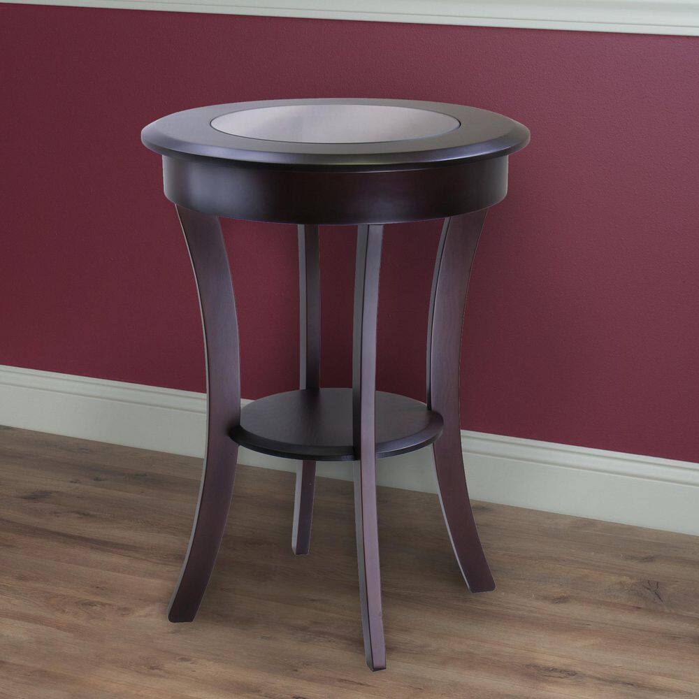 Cassie Round Accent Table with Glass - thumbnail 8