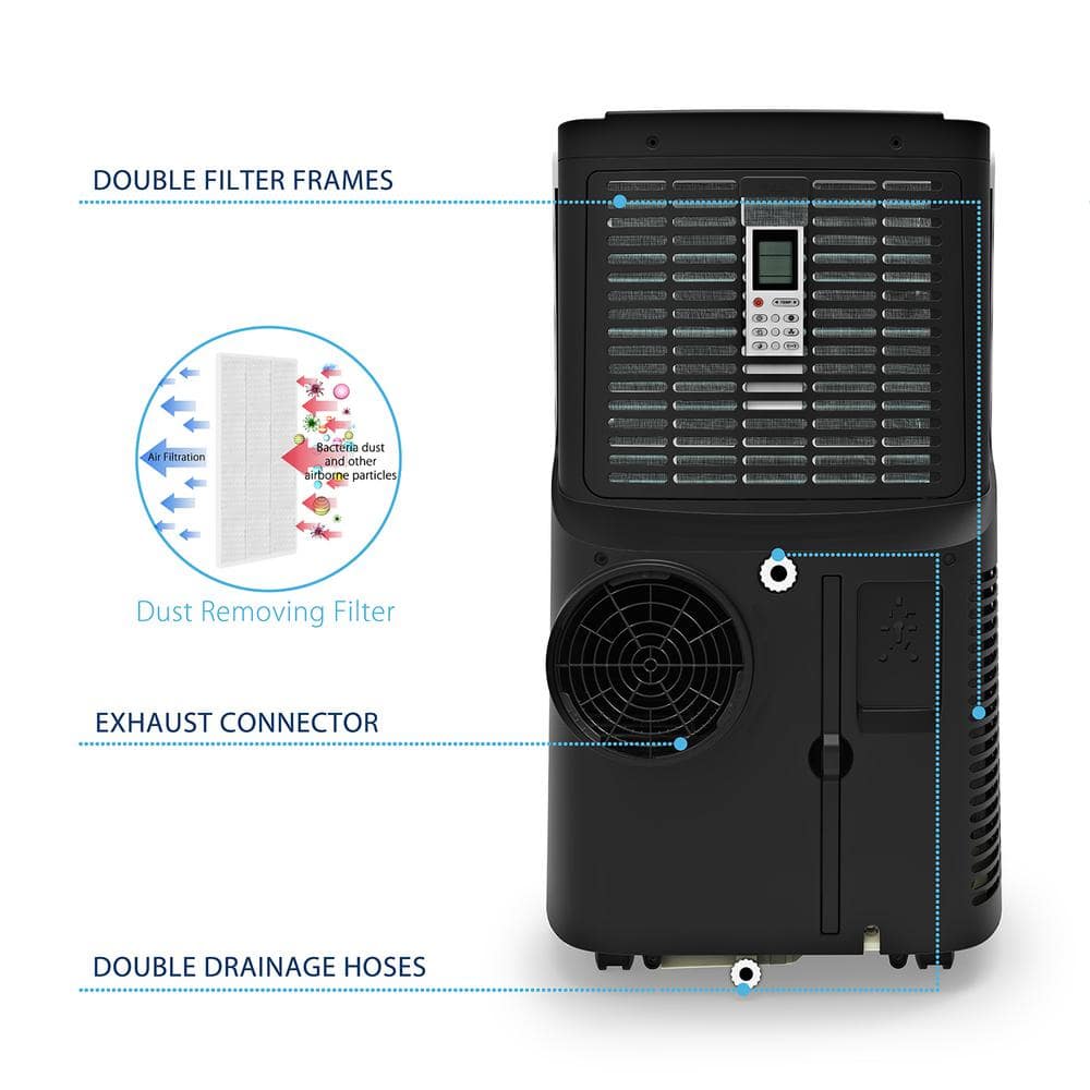 JHS 14,000 BTU White Portable Air Conditioner with Remote