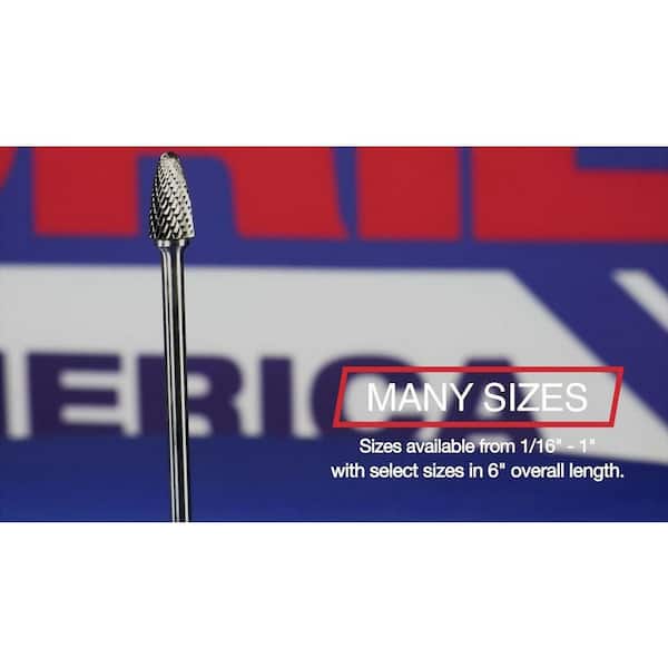 Sourcing Map Carbide Burrs Rotary Files, Double Cut Cylinder Tungsten Carbide Tip 10mm Cutting Head 6mm Shank 100mm 4 Inch Length For Wood Metal Stone Polishing