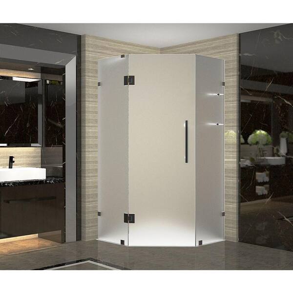 Aston Neoscape GS 36 in. x 36 in. x 72 in. Frameless Neo-Angle Shower Enclosure with Glass and Shelves in Oil Rubbed Bronze