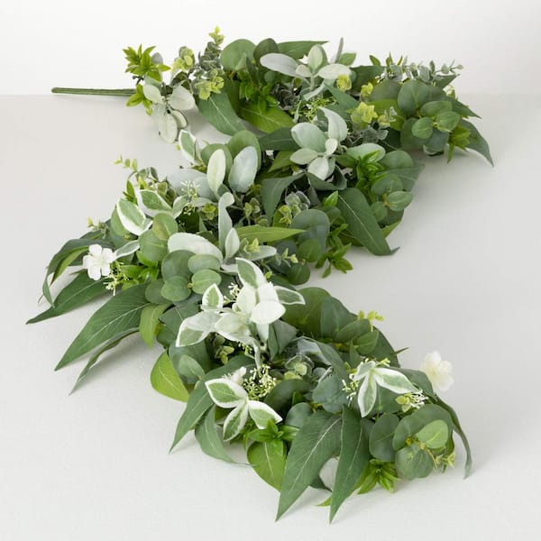 SULLIVANS 60 in. Artificial Mixed Leaf Eucalyptus Garland